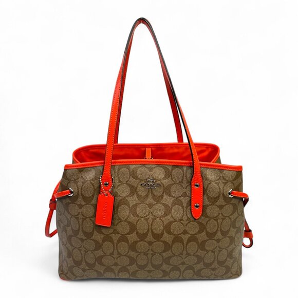 Coach Signature Coated Canvas Drawstring Carryall Bag - Picture 1 of 16